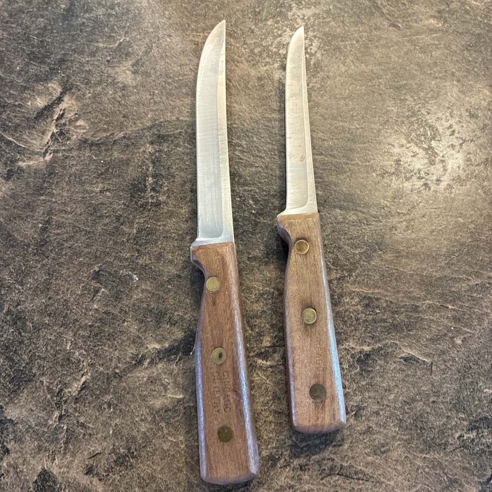 Lot Of 2 Chicago Cutlery Boning Knife/ Kitchen Knife USA MADE And Butcher Knife